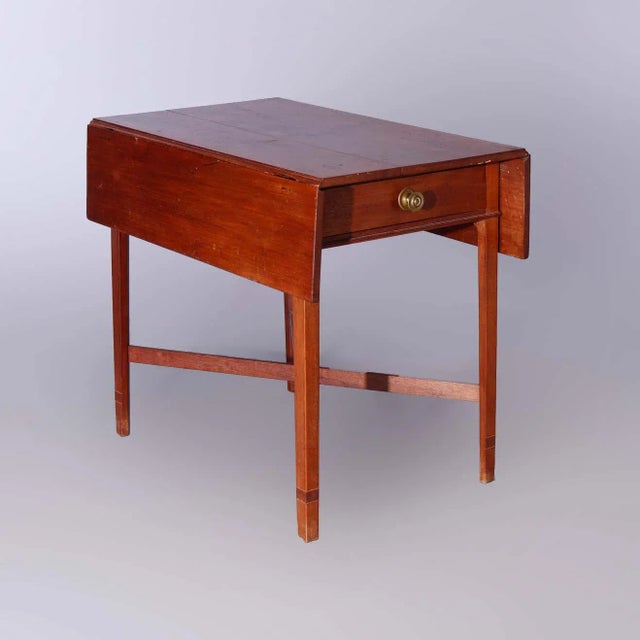 Antique English Mahogany Pembroke Drop Leaf Table For Sale - Image 6 of 13