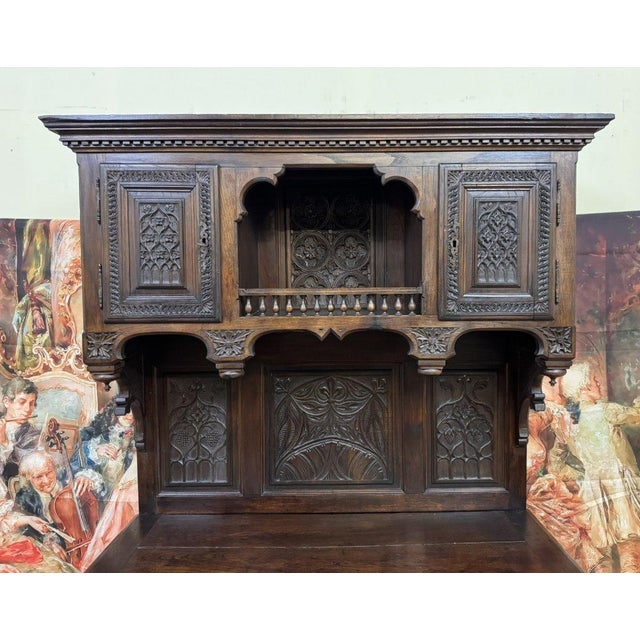 Wood Renaissance Style Cabinet in Carved Wood, 1850s For Sale - Image 7 of 8