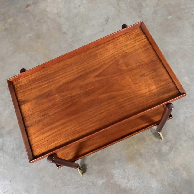 Poul Hundevad Vintage Scandinavian Modern Teak Expanding Bar or Cocktail Cart by Poul Hundevad For Sale - Image 4 of 13