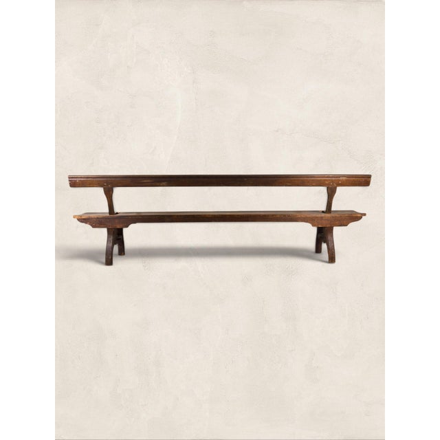 Late 19th Century Late 19th Century Antique English Large Reversible Back Tram Bench, 9’ Long For Sale - Image 5 of 16