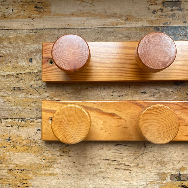 Wood Vintage Pine Coat Rack, 1980s, Set of 2 For Sale - Image 7 of 8