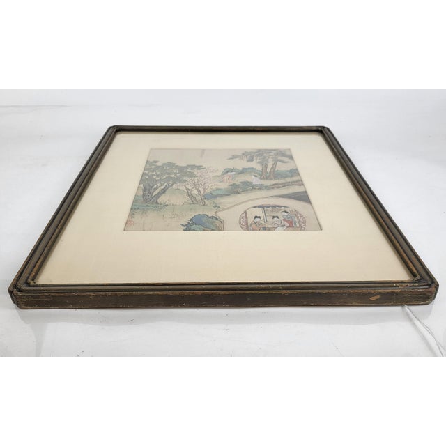 Wood 19th C Chinese Signed Ink on Silk Figural Painting For Sale - Image 7 of 10