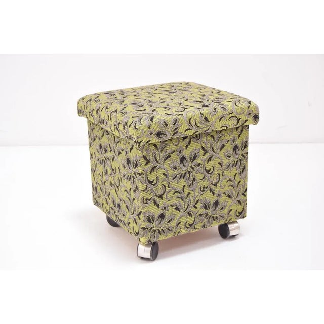 Mid-Century Footstool with Wheels, 1970s For Sale - Image 4 of 10