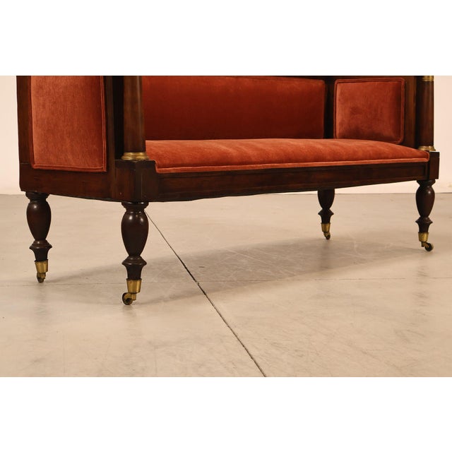 Antique American Classical Period Pair Of Ormolu Mounted Box Sofas For Sale In Philadelphia - Image 6 of 18