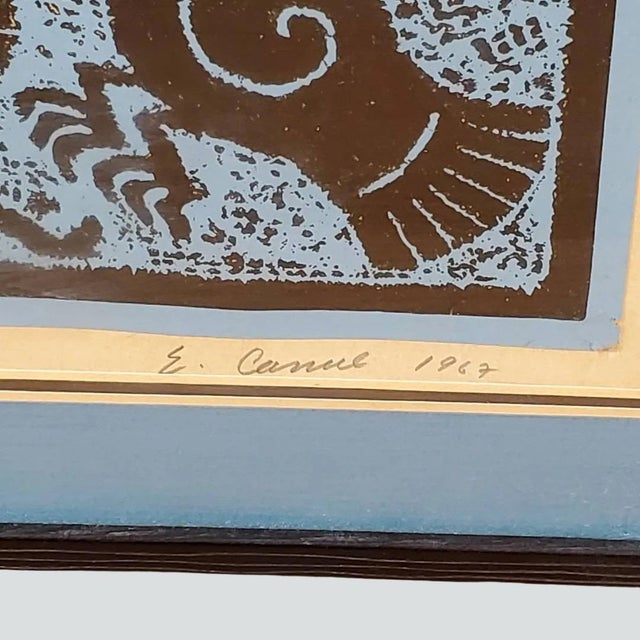 Authenticated Vintage Eliezer Canul Mayan Woodblock Print Collection – Four Hand-Signed Limited Editions, 1967-1974 (Incl. Rare 18/25) For Sale - Image 9 of 14