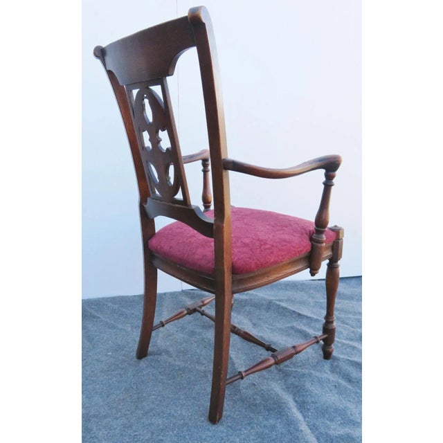 Red French Oak Carved Dining Chairs-Set of 6 For Sale - Image 8 of 12