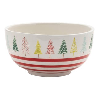 Ceramic Pine Tree Print Bowl (Set of 4) For Sale