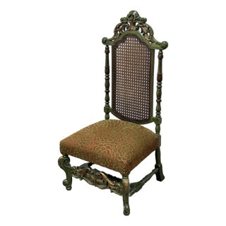 Victorian Wood Caned Side Chair, Antique For Sale