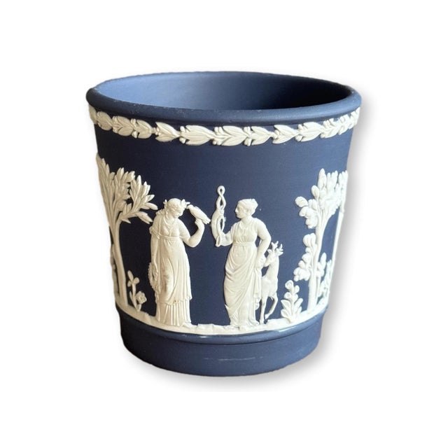 Wedgwood Rare Wedgwood Jasperware 3.25" Cache Pot For Sale - Image 4 of 4
