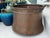 Huge Antique Copper Cauldron: Hand Forged Firewood Bucket 19" With Hand Etched Riveted Handle Green Patina Damage For Sale - Image 10 of 14