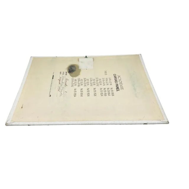 Green Vintage Green Mountain Landscape – Mid-Century Modern Oil Painting on Board For Sale - Image 8 of 11