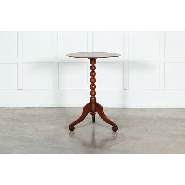 Wood Antique Irish Cherry Bobbin Tea Side Table, 1780 For Sale - Image 7 of 14