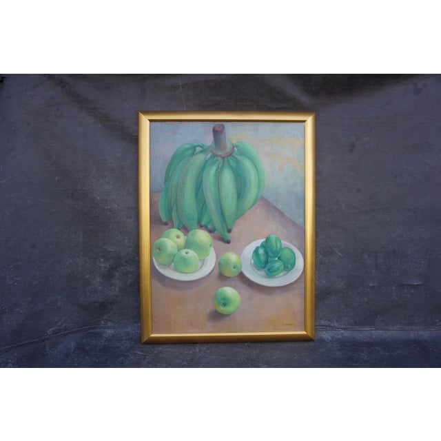 Mexican 1930s Still Life of Fruit by Francisco Dosamantes, Oil on Canvas For Sale - Image 3 of 8