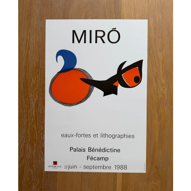 Joan Miró Etchings and Lithographs Palais Bénédictine Fécamp Exhibition Poster, 1980s For Sale - Image 9 of 10