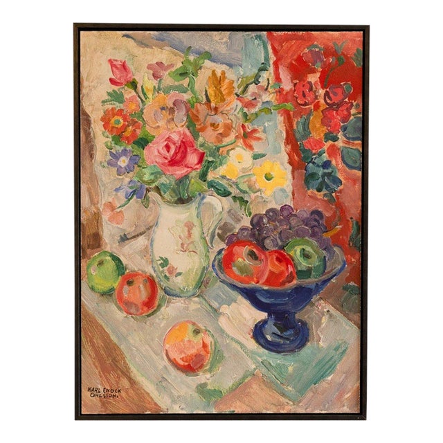 Karl Enock Ohlsson Swedish Floral Still Life Oil Painting For Sale