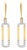14K Yellow Gold 1/5 Cttw Diamond Paper Clip Dangle Earrings For Sale