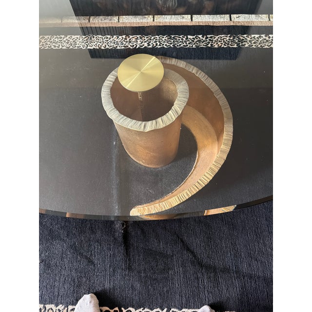 Beautiful Italian coffee table, made of Antique Hammered Bronze and glass. The only reason I am selling it is because I am...