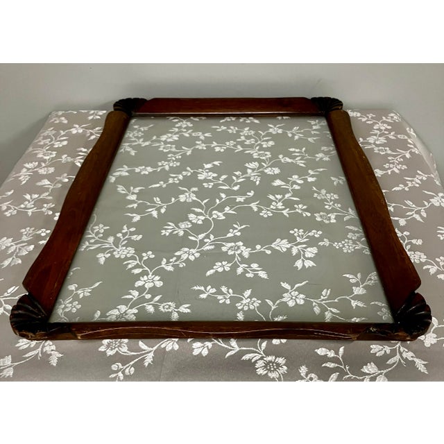 English Grand Antique Mahogany Shell-Carved Gallery Tray For Sale - Image 3 of 18