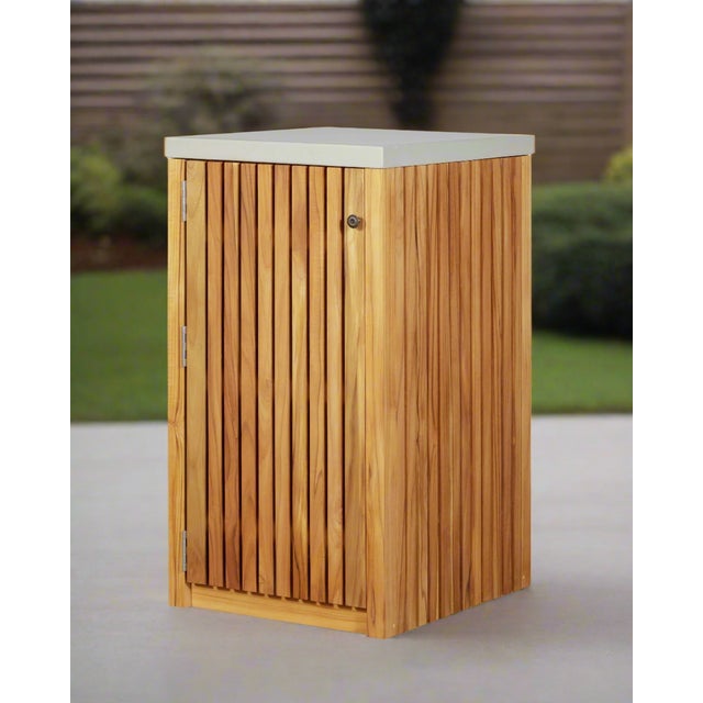 Eclipse Outdoor Solid Teak Wood Cabinet For Sale - Image 11 of 11