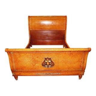 Antique French Queen Sleigh Bedframe For Sale