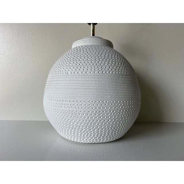 Ceramic 1980's Vintage White Ceramic Table Lamp, Signed For Sale - Image 7 of 7