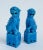 Vintage C1970's-1980's Ceramic Glazed Peacock Cerulean Blue Foo Dogs -A Pair For Sale - Image 4 of 13