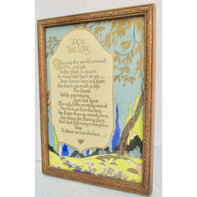 Art Deco Motto Print Circa 1920s "Those We Love" For Sale - Image 4 of 9