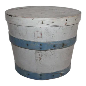 19th C Oringinal Painted Lard Bucket