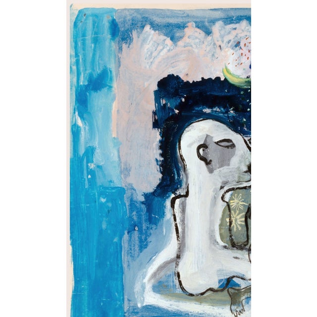 Jonathan Adler 1933 Blue Modernist Couple Art Print, Liebespaar by Walter Kurt Wiemken - 24" X 32" For Sale - Image 4 of 8