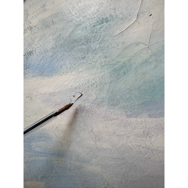 1961 J. Flynn Figurative Oil on Canvas Painting, Silver Frame For Sale - Image 9 of 12