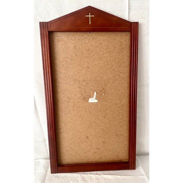Wood Vintage Arched Top Dark Toned Wood Wall Calender Frame Holder Excellent Condition. For Sale - Image 7 of 8