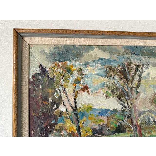 1986 Brewster Impressioniost Abstract Rural Landscape Oil Painting, Framed For Sale In Miami - Image 6 of 12