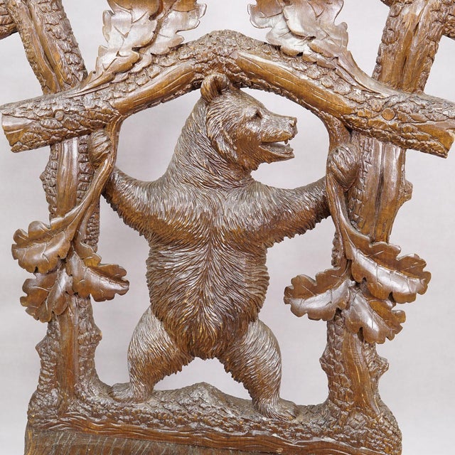 Antique Black Forest Carved Bear Chair, Brienz, Circa 1880s For Sale - Image 11 of 12