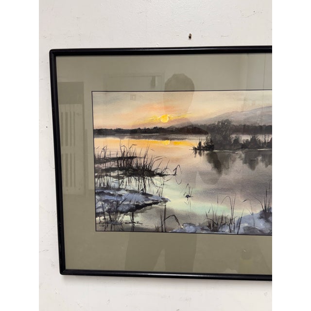 Cady Stopp Swamp Reflections Framed Watercolor, Circa 1970 For Sale - Image 9 of 11