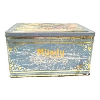 Antique English "Milady" Toffee Tin For Sale
