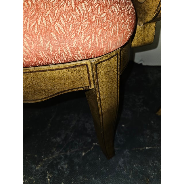 Vintage Mustard Hand Painted Swedish Style Scroll Arm Chairs - A Pair For Sale In Philadelphia - Image 6 of 7
