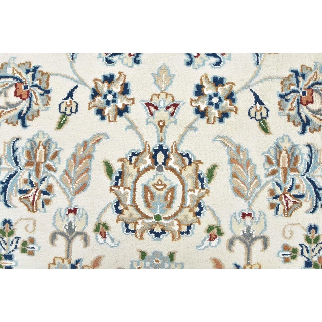 Fine Nain Rug 6’1” X 9’2” White Wool Traditional Hand-Knotted Oriental Carpet For Sale - Image 11 of 15