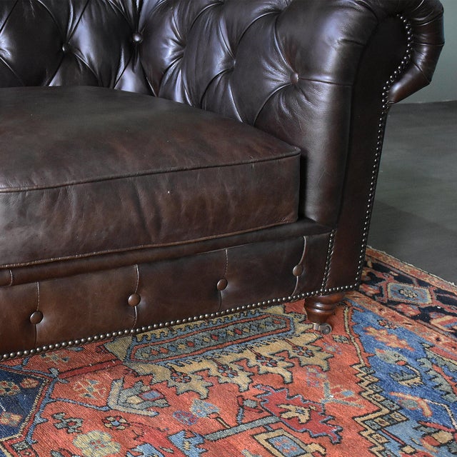 2020s Century Chesterfield Sofa - Dark Brown Leather - 118" For Sale - Image 5 of 15