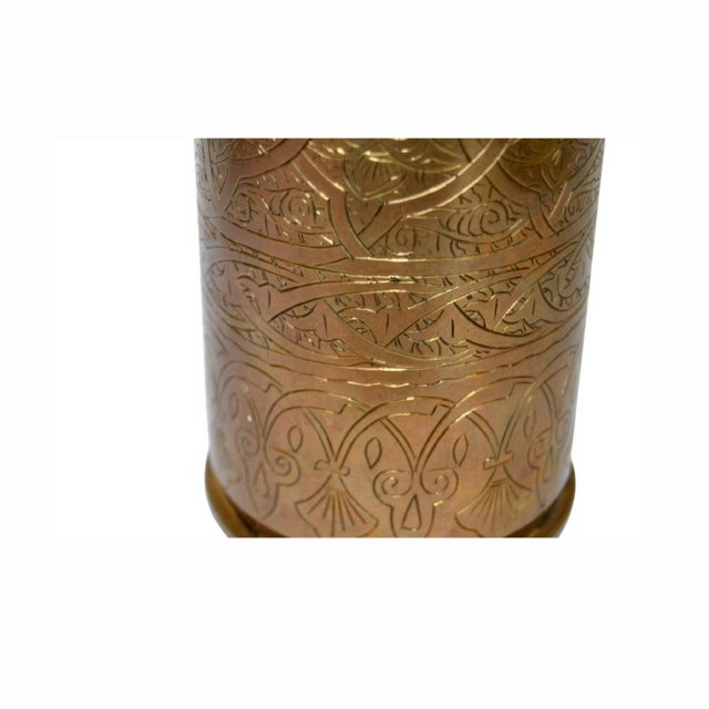 Ww2 Military Authentic Egyptian Scroll Etched Artillery Shell Casing Inscribed Art Deco For Sale - Image 4 of 12