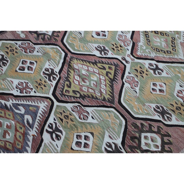 1960s 1960s Southwestern Style Handmade Oushak Area Kilim Rug For Sale - Image 5 of 12