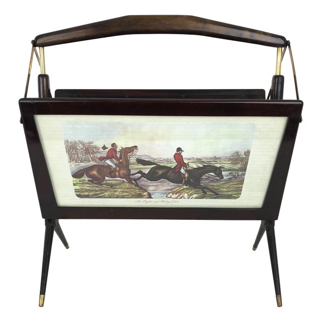 Mid-Century Italian Magazine Rack in Ico Parisi Style For Sale