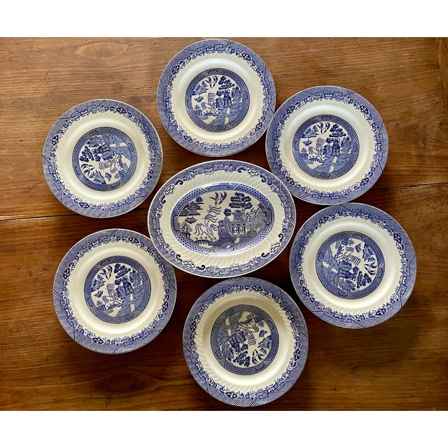 1970s English Earthenware Dinner Service by Willow Barratts of Staffordshire, 1970, Set of 7 For Sale - Image 5 of 6