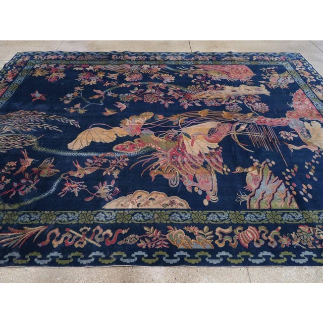 Galerie Shabab Collection Mid-20th Century Chinese Peking Inspired English Axminster Room Size Carpet For Sale - Image 4 of 8
