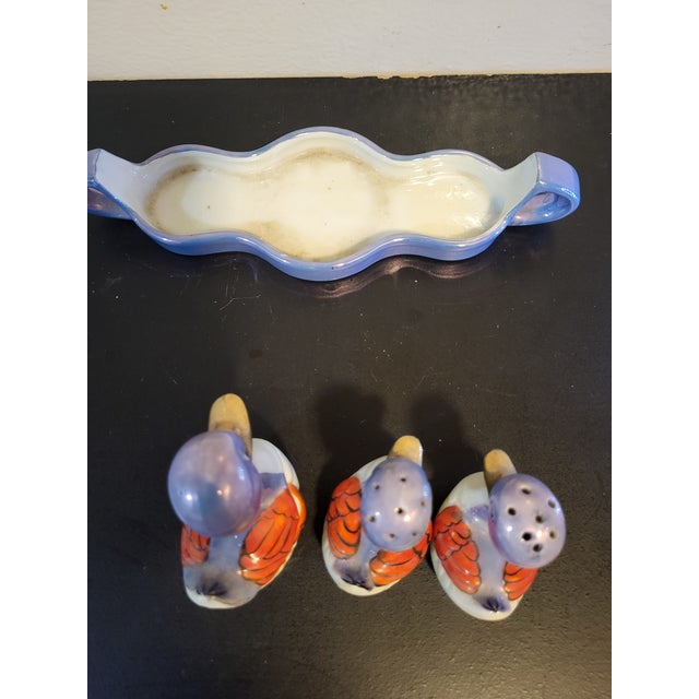 Vintage Japanese Lusterware 4 Piece Duck Condiment Set For Sale - Image 13 of 16