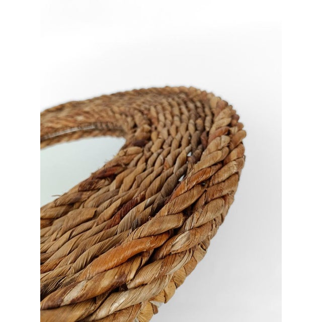 Vintage Round Rope Mirror in the style of Adrien Audoux & Frida Minet, 1960s For Sale - Image 13 of 15