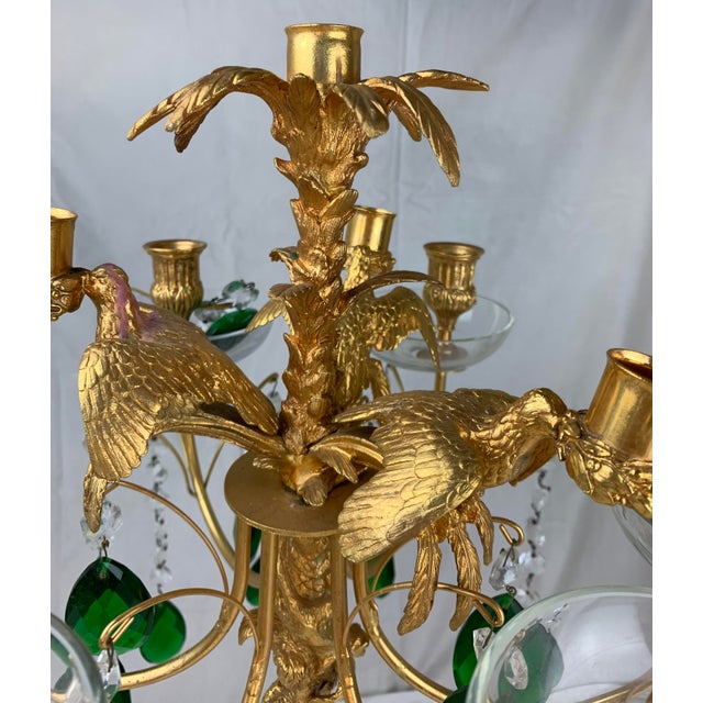 Vintage Gilded Bronze 10 Candle Candelabra For Sale - Image 4 of 12