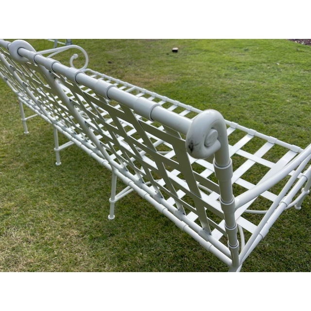 Brown Jordan Florentine Aluminum Outdoor Patio Sofa, White For Sale In Naples, FL - Image 6 of 12