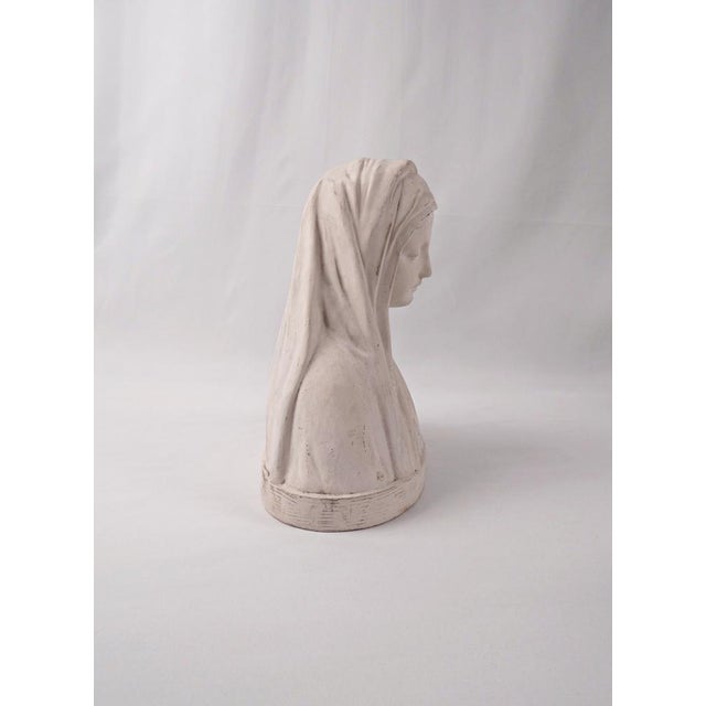 Sculpture Materials Art Deco Plaster Bust of the Virgin Mary after Raphael, 1911 For Sale - Image 7 of 11