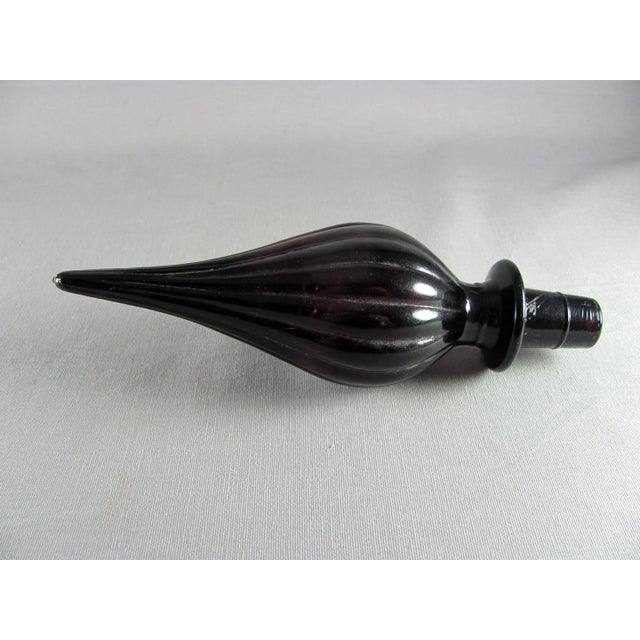 Large Empoli Italian Genie Face Amethyst Art Glass Bottle Decanter For Sale - Image 12 of 13