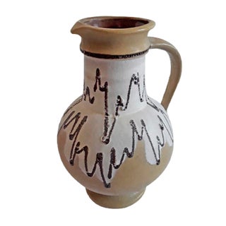 Vintage Olive Green, White, and Black Fat Lava Ceramic Nr. 1809/25 Pitcher from Jopeko, 1970s For Sale